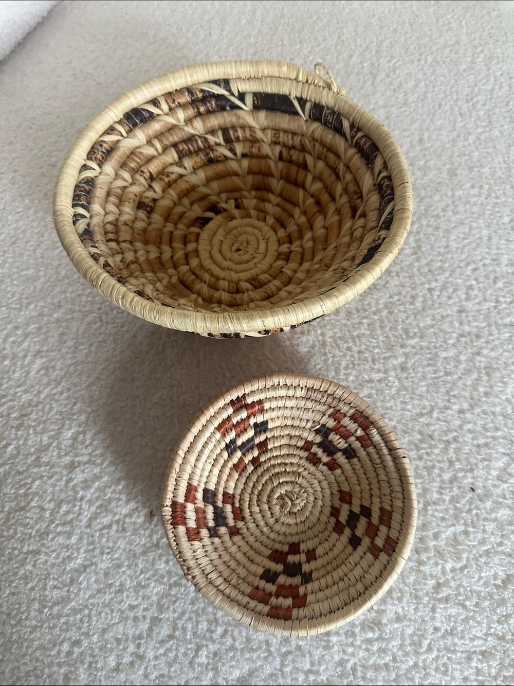 Handwoven Decorative Seagrass Bowls - Natural and Brown
